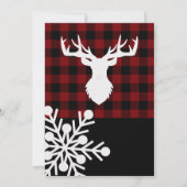 Rood Zwart Buffel Plaid Kerstmis Feest Kaart (Achterkant)