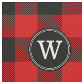 Rood Zwart Buffel Plaid Lumberjack 1IR Monogram Stof (Close Up)