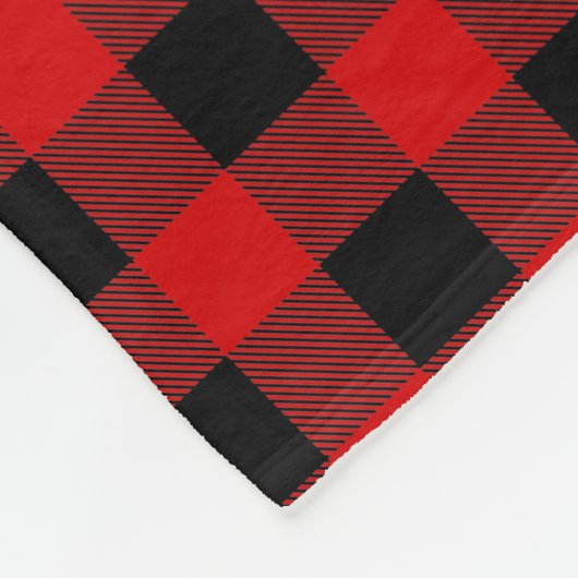 Rood Zwart Buffel Plaid Lumberjack CB 1IQIRN Fleece Deken (Hoek)