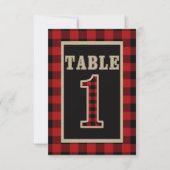 Rood & Zwart Buffel Plaid Rustieke Tafel Nummer 1 Kaart (Voorkant)