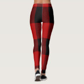 Rood & Zwart Buffelruitmotief geruit Leggings (Achterkant)