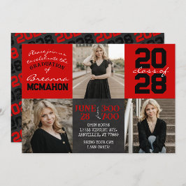 Rood & Zwart Chalkboard 3 Foto Afstuderen Kaart