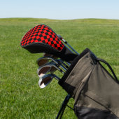 Rood Zwart Checker Diamant Patroon Golfheadcover (Insitu)