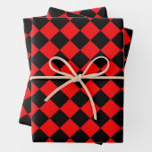 Rood Zwart Checker Diamant Patroon Inpakpapier Vel (In situ)