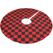 Rood Zwart Checker Diamant Patroon Kerstboom Rok (Gekanteld)