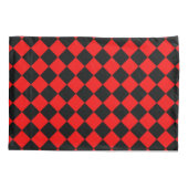 Rood Zwart Checker Diamant Patroon Kussensloop (Achterkant-Links)