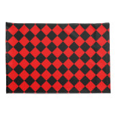 Rood Zwart Checker Diamant Patroon Kussensloop (Achterkant-Rechts)