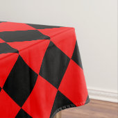 Rood Zwart Checker Diamant Patroon Tafelkleed (Voorbeeld)