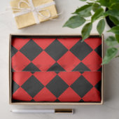 Rood Zwart Checker Diamant Patroon Tissuepapier (Geschenk)
