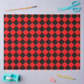 Rood Zwart Checker Diamant Patroon Tissuepapier (Craft)