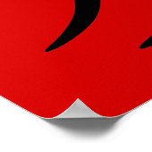 Rood Zwart Chinees Liefdessymbool Poster (Hoek)