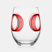 Rood Zwart Cirkels Modern Drinkware Set Wijnglas Zonder Voet (Links)