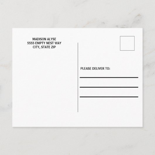 Rood Zwart College Koffer Feest Foto Uitnodiging Briefkaart (Achterkant)