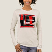 Rood Zwart Complex Geometrische Abstracte Kunst On Tri-Blend Shirt (Voorkant)