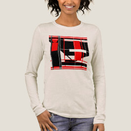 Rood Zwart Complex Geometrische Abstracte Kunst On Tri-Blend Shirt