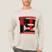 Rood Zwart Complex Geometrische Abstracte Kunst On Tri-Blend Shirt (Voorkant volledig)