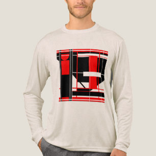 Rood Zwart Complex Geometrische Abstracte Kunst On Tri-Blend Shirt
