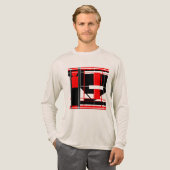 Rood Zwart Complex Geometrische Abstracte Kunst On Tri-Blend Shirt (Voorkant)