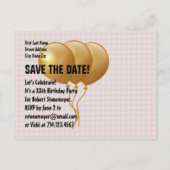 ROOD ZWART CONTROLEERT Ballonnen Elk Jaar Verjaard Aankondigingskaart (Achterkant)