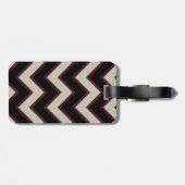 Rood Zwart Crème Chevron Monogram Bagagelabel (Achterkant horizontaal)