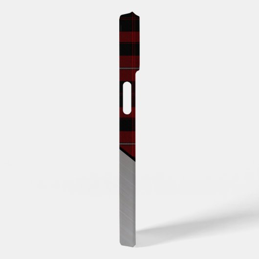 Rood & Zwart Cunningham Plaid & Aluminium look Case-Mate iPhone Case (Achterkant / Rechts)