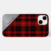 Rood & Zwart Cunningham Plaid & Aluminium look Case-Mate iPhone Case (Achterkant (horizontaal))