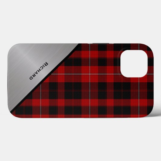Rood & Zwart Cunningham Tartan Plaid Case-Mate iPhone Case (Achterkant (horizontaal))