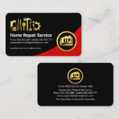 Rood Zwart Curve Bouwer Visitekaartje (Voorkant / Achterkant)