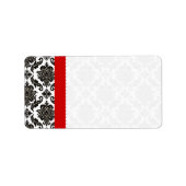Rood & Zwart Damask #1 Stippen Verzending Etiket (Voorkant)