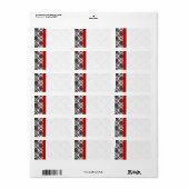 Rood & Zwart Damask #1 Stippen Verzending Etiket (Full Sheet)