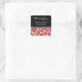Rood Zwart Damask Dank u bruiloft gunst Labels (Tas)