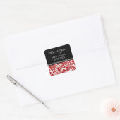Rood Zwart Damask Dank u bruiloft gunst Labels (Envelop)