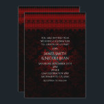 Rood Zwart Damask & Kant Gotische Romantische Uitn Kaart<br><div class="desc">Red Black Damask & Lace Gothic Romantic Invitation. Aanpassen voor elk evenement.</div>