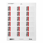 Rood & Zwart Damask Stippen Verzending Etiket (Full Sheet)