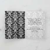 Rood/Zwart Damast Vakantie Feestdagen Kaart (Binnen)