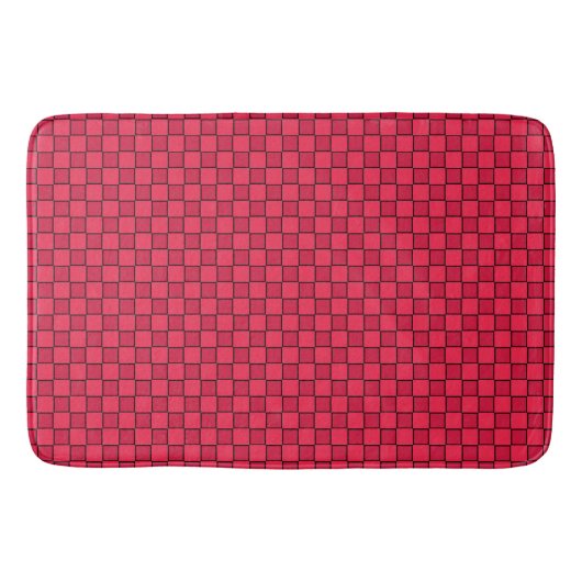 Rood Zwart Dambord Badmat (Voorkant)