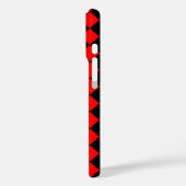 Rood Zwart Dambord Diamant Patroon Case-Mate iPhone Case (Achterkant / Links)