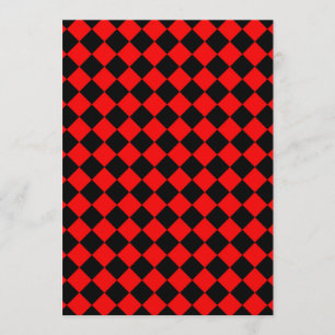 Rood Zwart Dambord Diamant Patroon Kaart