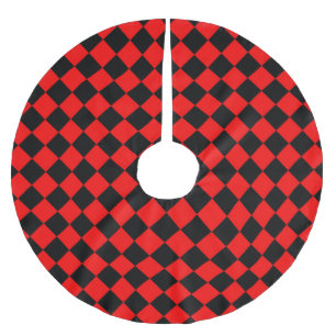 Rood Zwart Dambord Diamant Patroon Kerstboom Rok