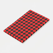 Rood Zwart Dambord Diamant Patroon Post-it® Notes (Schuin)