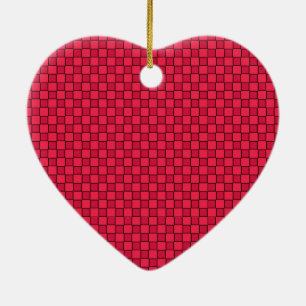 Rood Zwart Dambord Keramisch Ornament