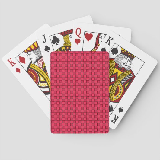 Rood Zwart Dambord Pokerkaarten (Achterkant)