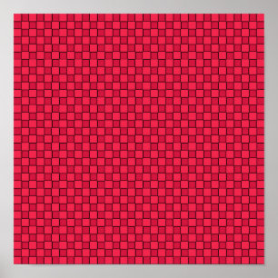 Rood Zwart Dambord Poster