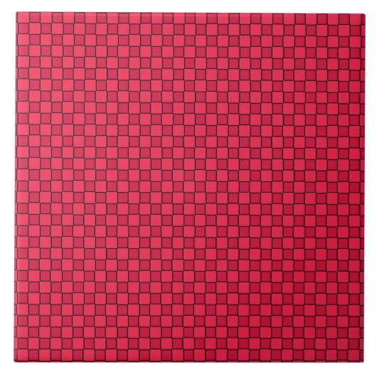 Rood Zwart Dambord Tegeltje (Voorkant)