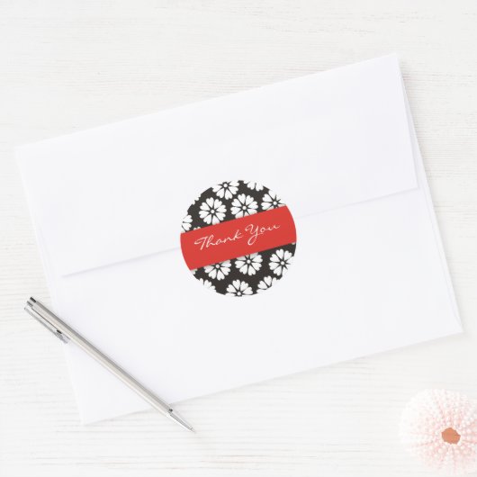 Rood & Zwart Dank u Stickers (Envelop)