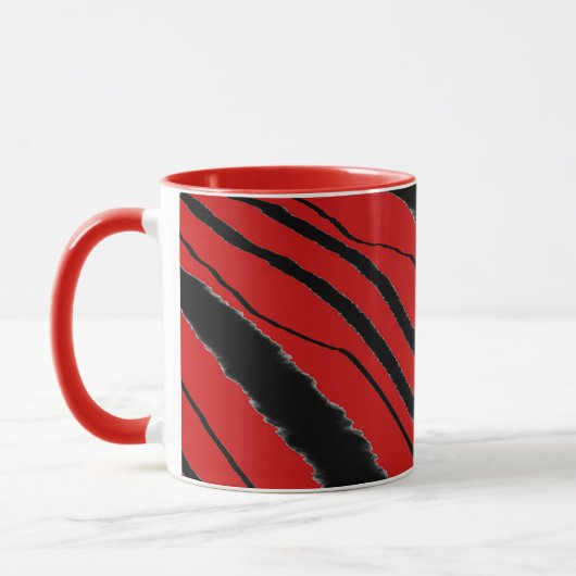 Rood Zwart Dier Print Rood Combo Mok (Links)
