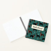 Rood & Zwart Dobermans in Sjaals Winterpatroon Notitieboek (Binnen)