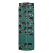 Rood & Zwart Dobermans in Sjaals Winterpatroon Thermosbeker (Achterkant)