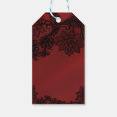 Rood & Zwart Donker Elegantie Gothic Bruiloft Cadeaulabel (Achterkant)