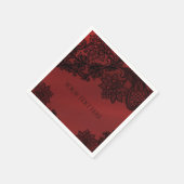 Rood & Zwart Donker Elegantie Gothic Bruiloft Servetten (Hoek)